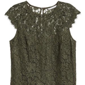 H&M Lace Top - Dark Green